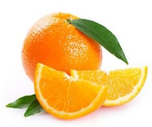 fresh orange on white background